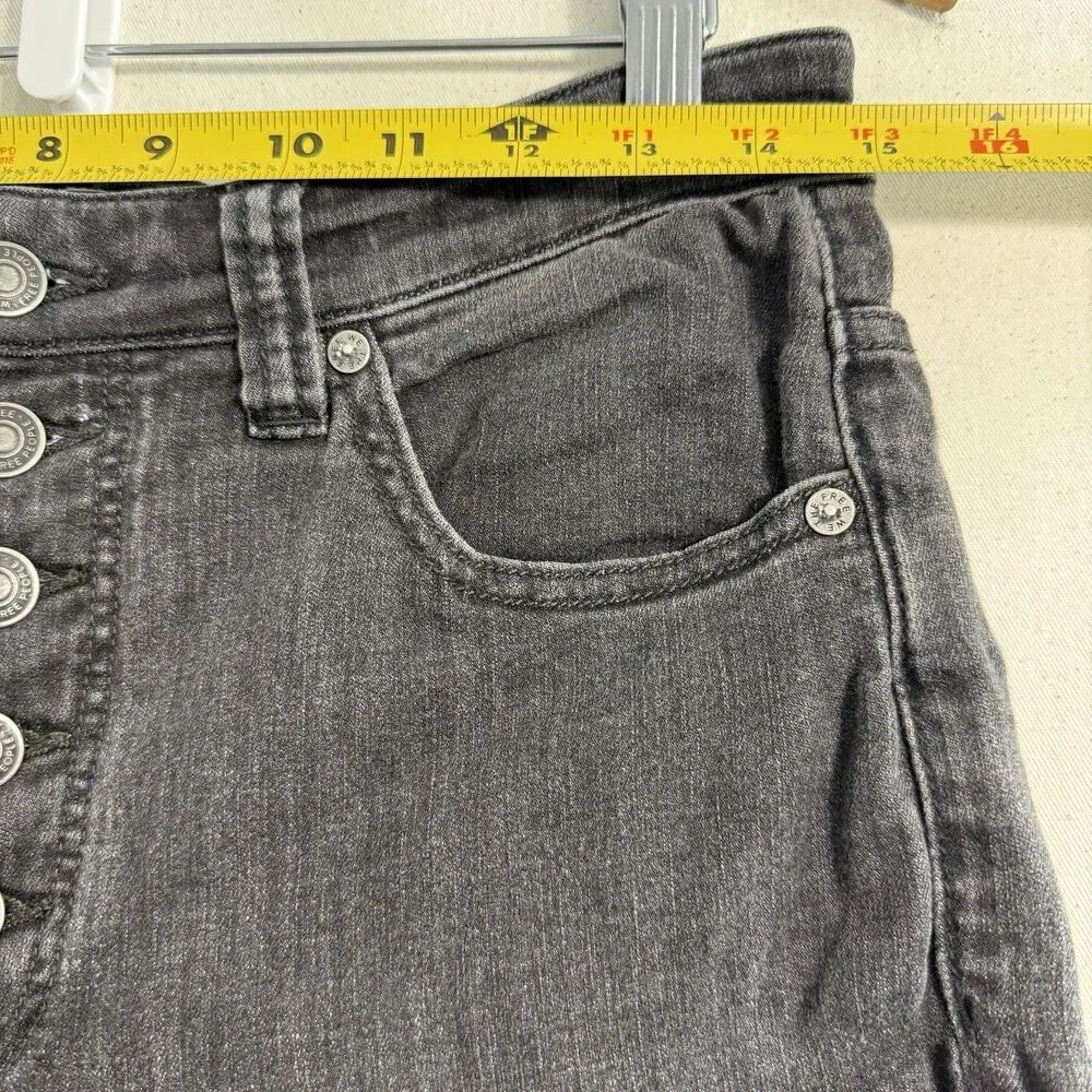 Free People Irreplaceable Flare Jean Raw Frayed Hem Black Women 31 *Read Details